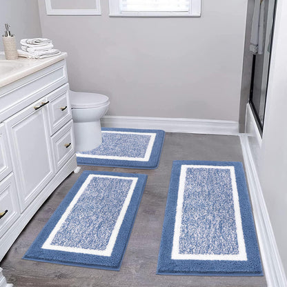 Microfiber Bath Rug Set with Plush Non-Slip Design