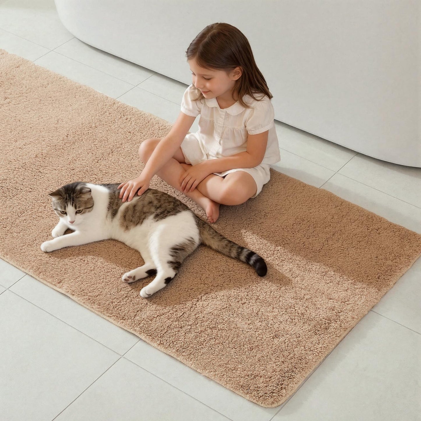 Ultra Soft Absorbent Bath Mat with Rubber Backing
