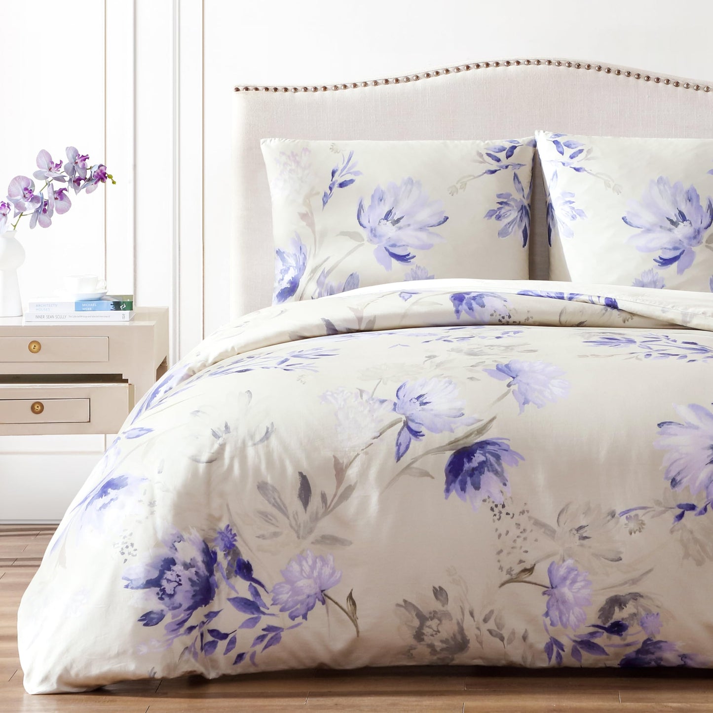 Egyptian Cotton Sateen Duvet Cover Set Printed