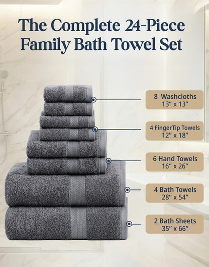Complete Cotton Bathroom Towel Set Extra Large