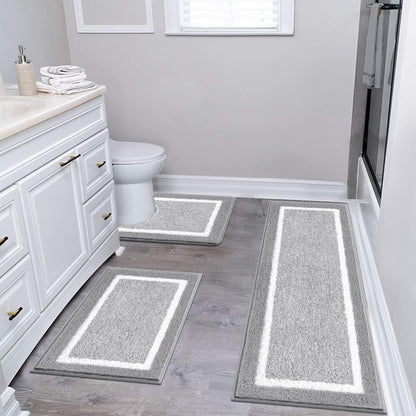 Microfiber Bath Rug Set with Plush Non-Slip Design