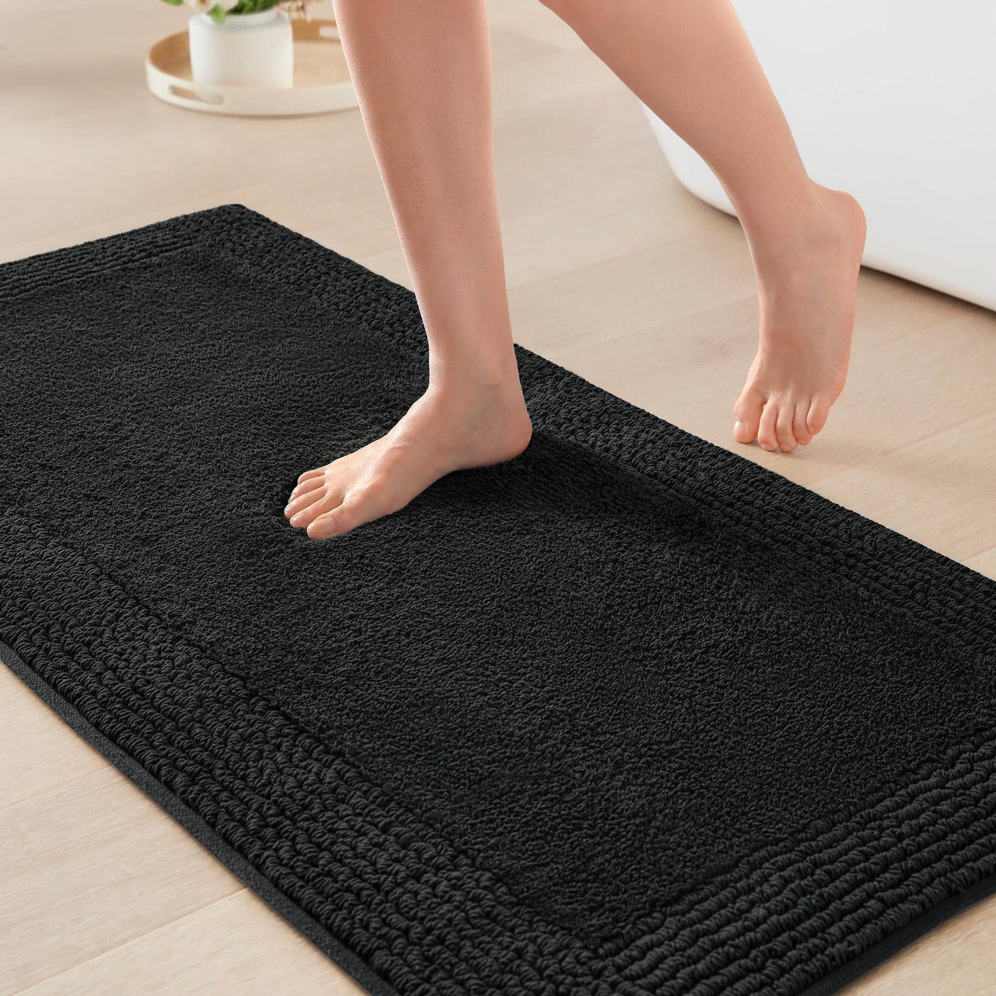 Luxury Cotton Tufted Bath Rug with Reversible Design
