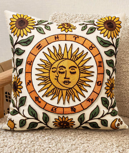 Boho Embroidered Throw Pillow Covers Set of 2