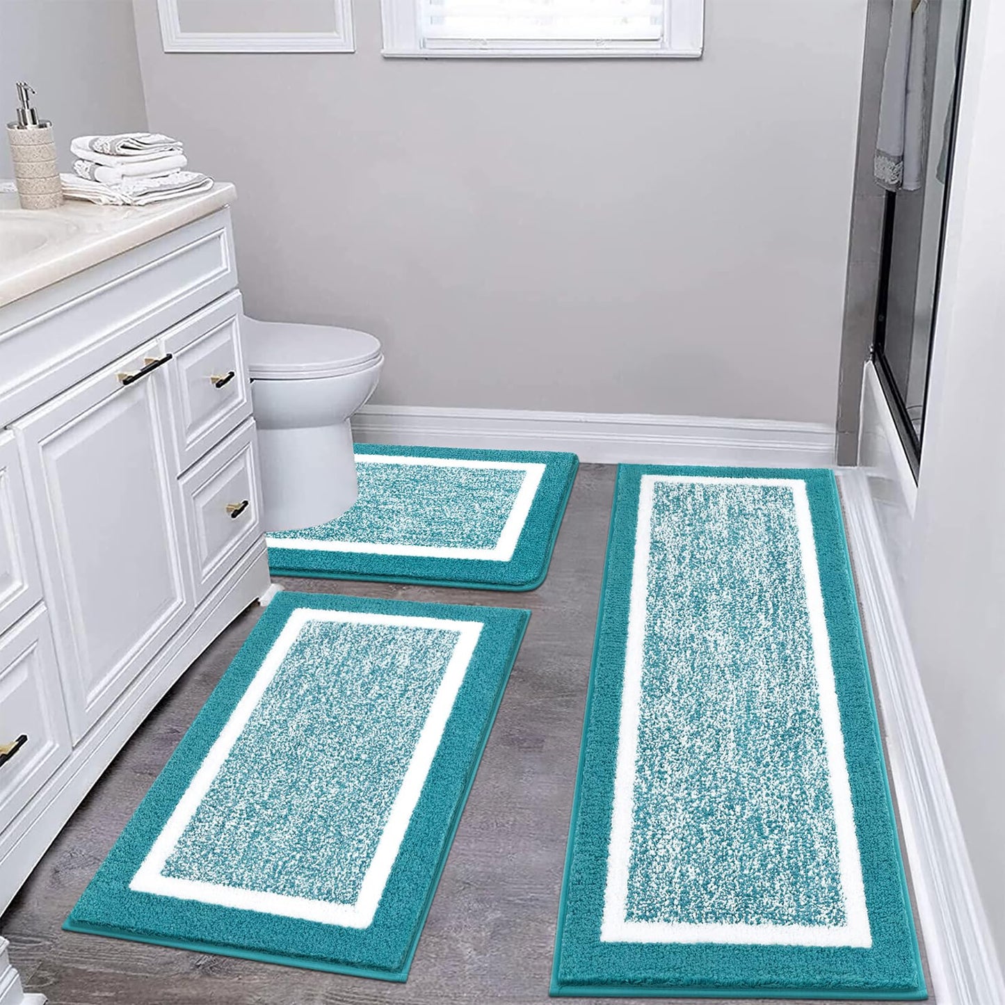 Microfiber Bath Rug Set with Plush Non-Slip Design