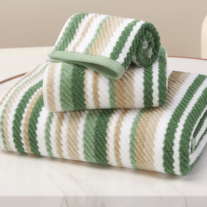 Striped Cotton Hand Towel Set Soft Quick-Dry Design