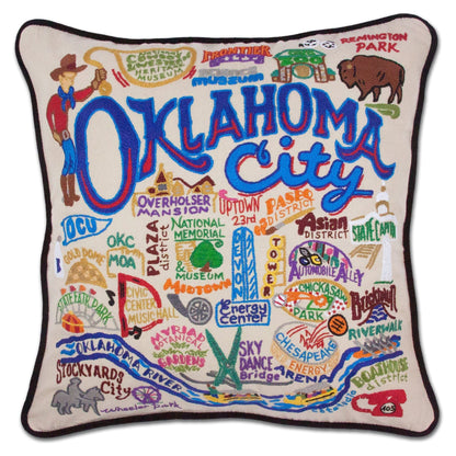 Midwest City Embroidered Decorative Throw Pillow