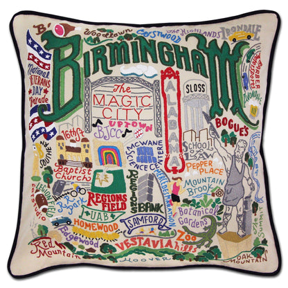 Midwest City Embroidered Decorative Throw Pillow