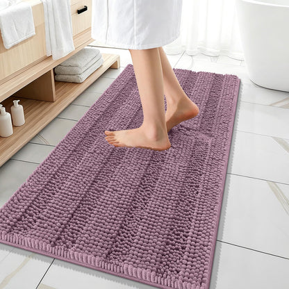 Thick Chenille Bath Rug with Absorbent Rubber Back