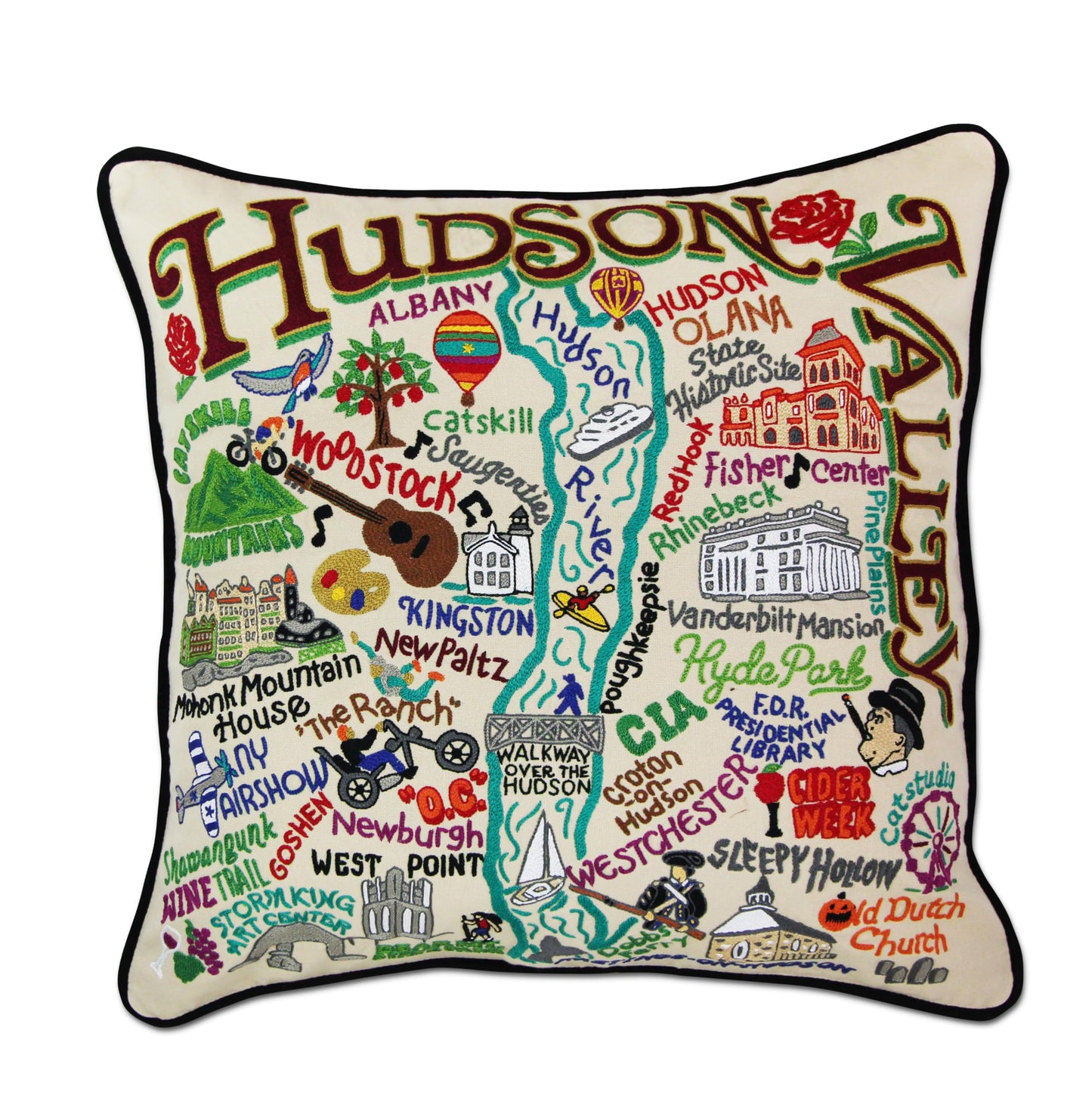 Midwest City Embroidered Decorative Throw Pillow