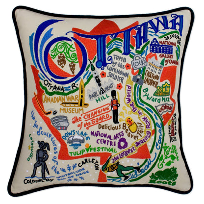Midwest City Embroidered Decorative Throw Pillow