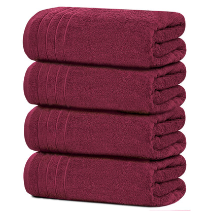 Extra Large Cotton Bath Towels Soft Quick-Dry 4-Pack