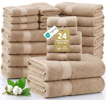 Complete Cotton Bathroom Towel Set Extra Large