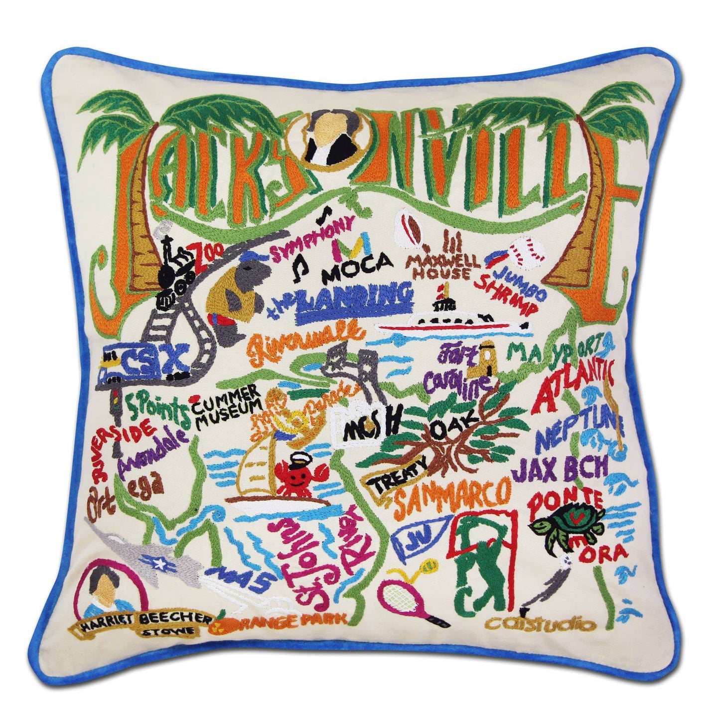 Midwest City Embroidered Decorative Throw Pillow