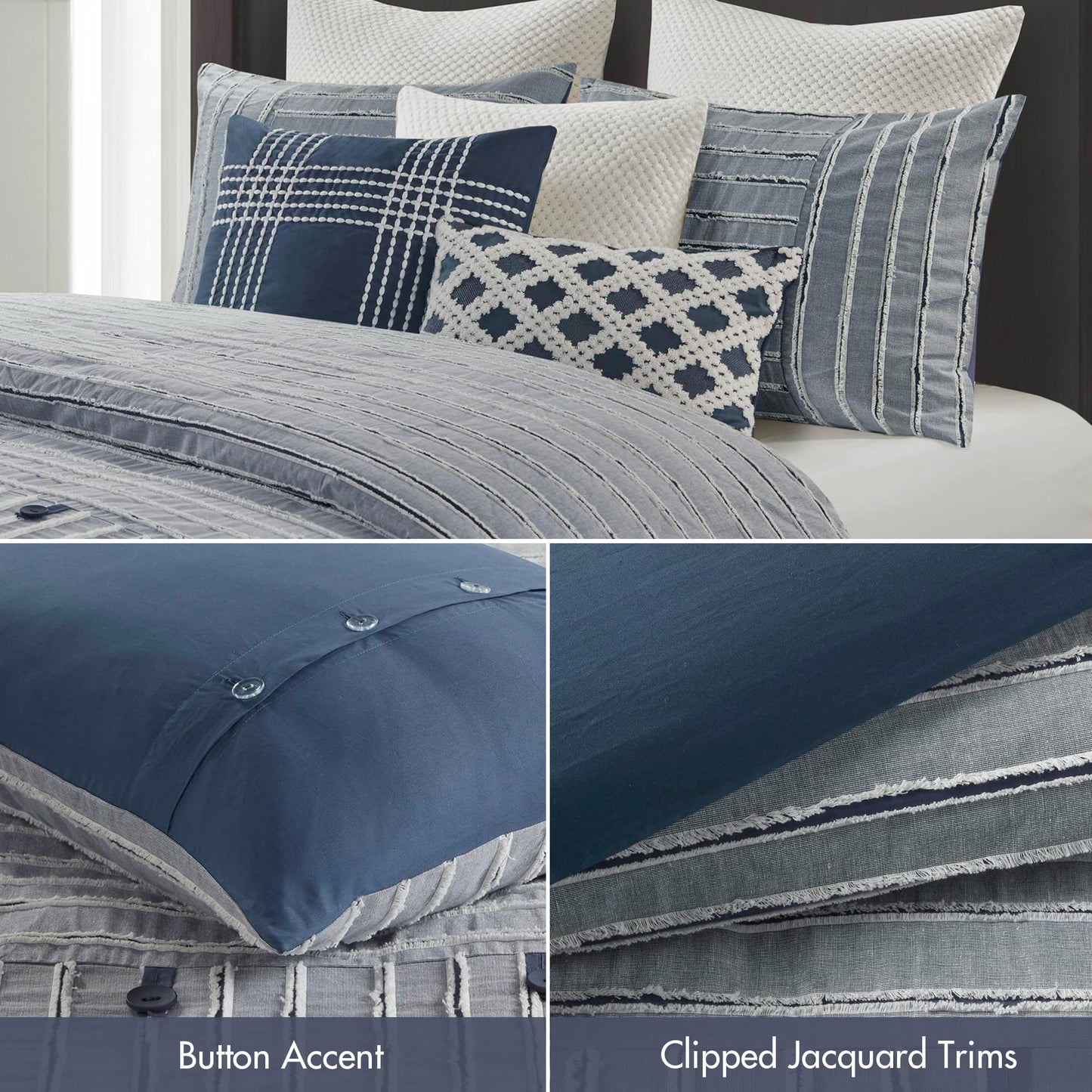 Jacquard Stripe Comforter Set with Removable Cover