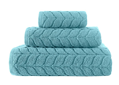 Turkish Cotton Towel Set Soft Plush Jacquard Design