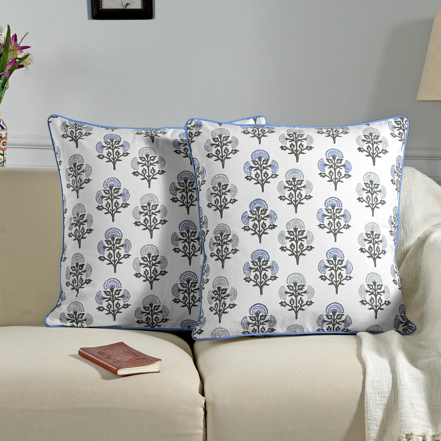 Block Print Cotton Decorative Cushion Cover Set