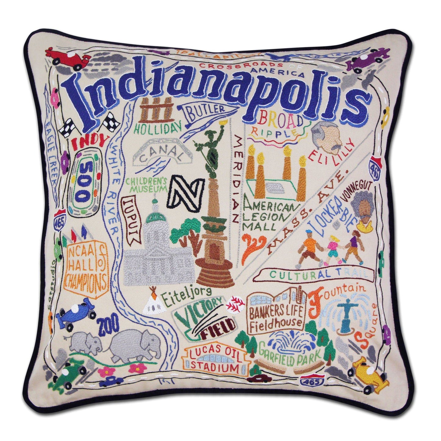 Midwest City Embroidered Decorative Throw Pillow