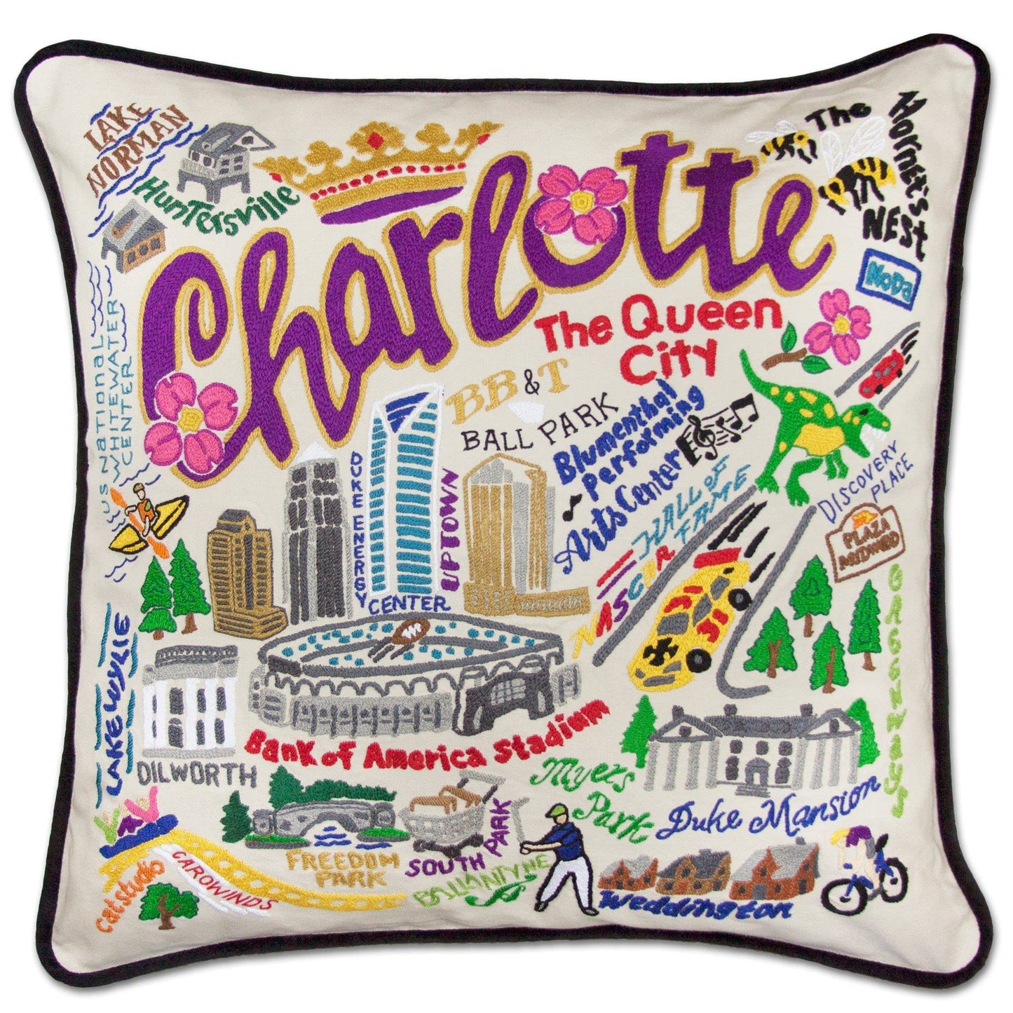 Midwest City Embroidered Decorative Throw Pillow