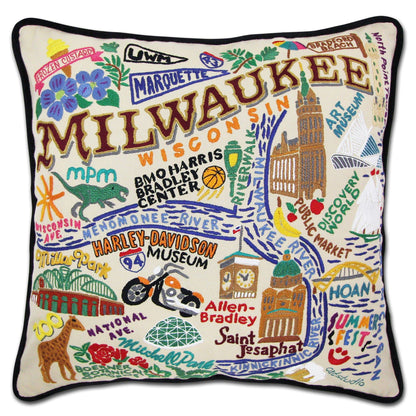 Midwest City Embroidered Decorative Throw Pillow