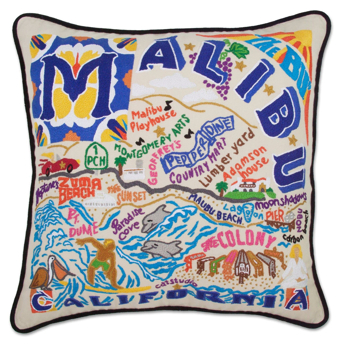 Midwest City Embroidered Decorative Throw Pillow