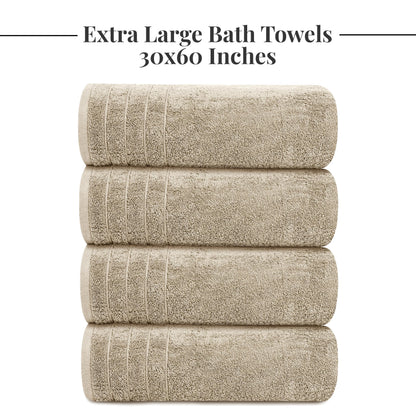 Extra Large Cotton Bath Towels Soft Quick-Dry 4-Pack