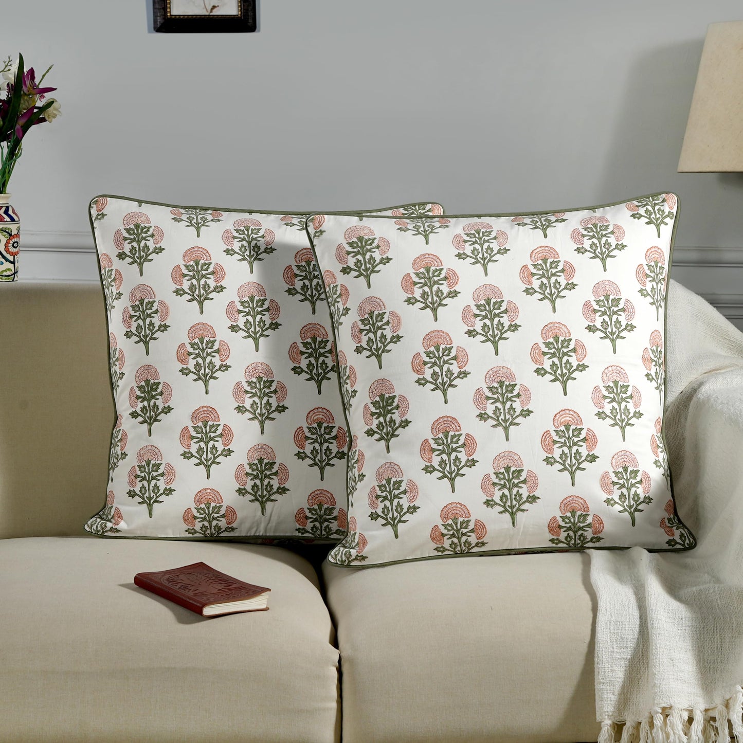 Block Print Cotton Decorative Cushion Cover Set