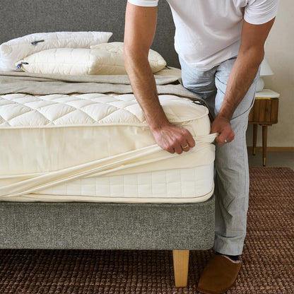 Natural Wool Mattress Protector Thermoregulating Cover