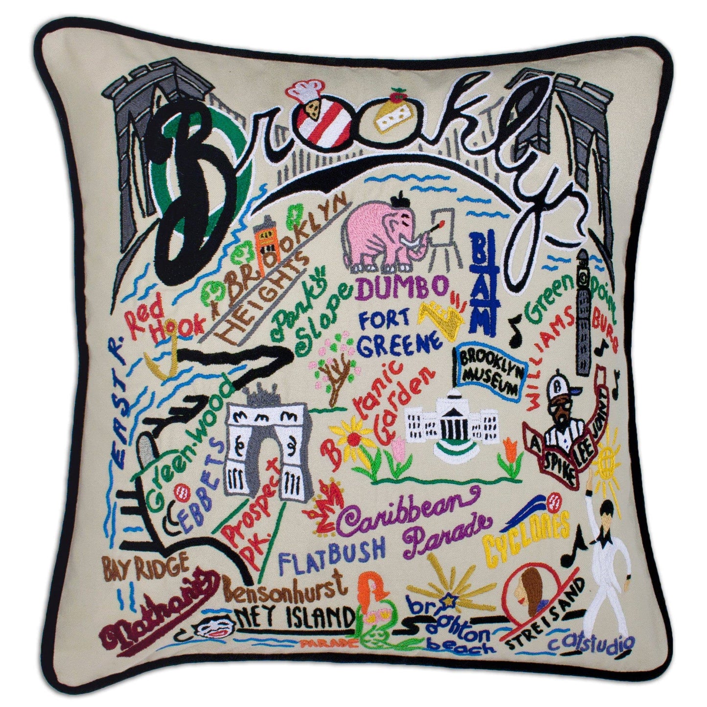 Midwest City Embroidered Decorative Throw Pillow