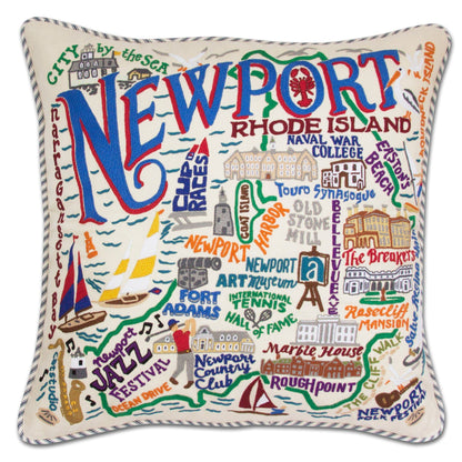 Midwest City Embroidered Decorative Throw Pillow