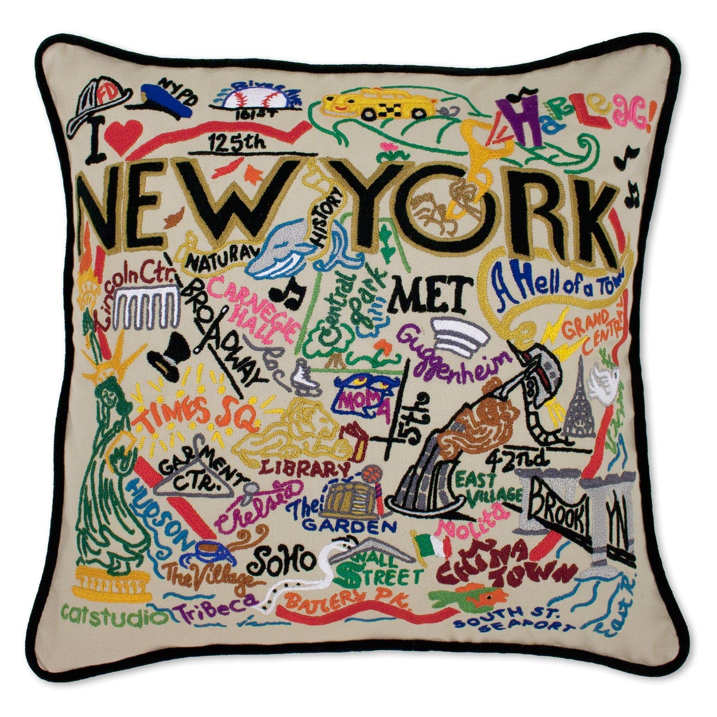 Midwest City Embroidered Decorative Throw Pillow