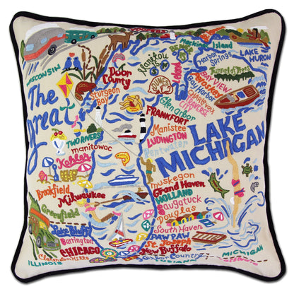 Midwest City Embroidered Decorative Throw Pillow