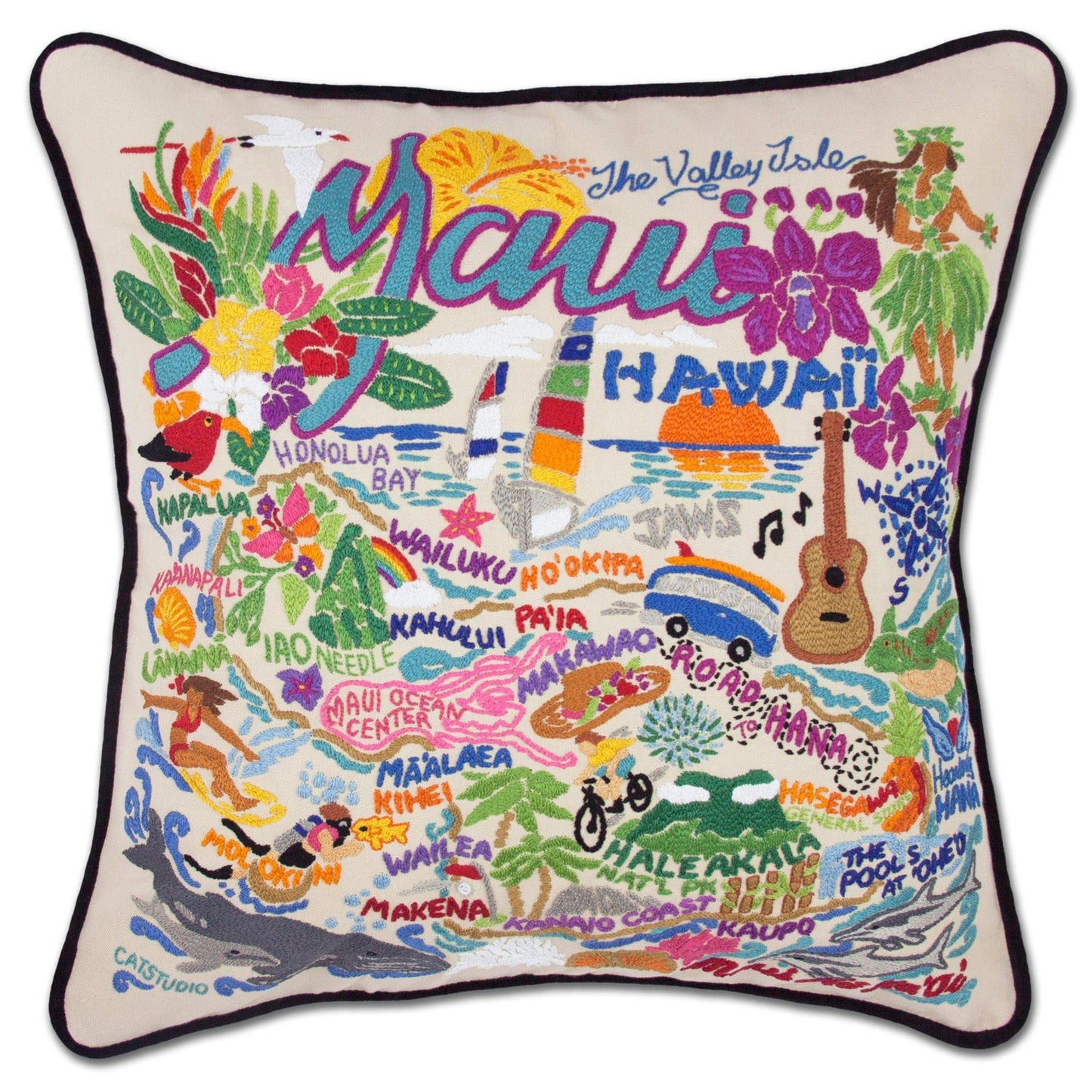 Midwest City Embroidered Decorative Throw Pillow