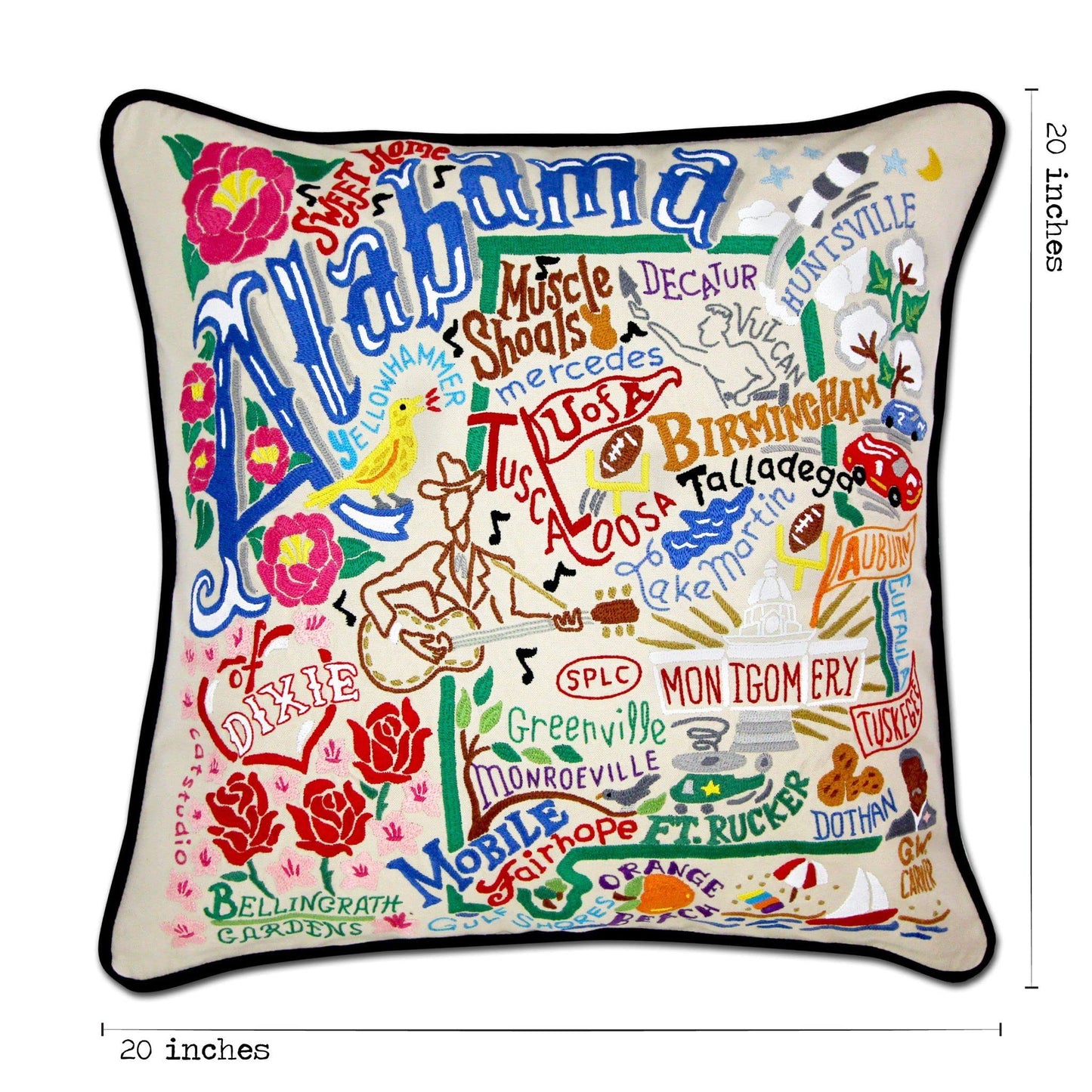 Midwest City Embroidered Decorative Throw Pillow