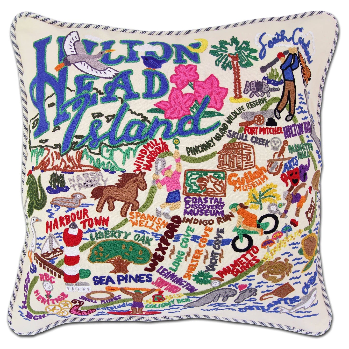 Midwest City Embroidered Decorative Throw Pillow