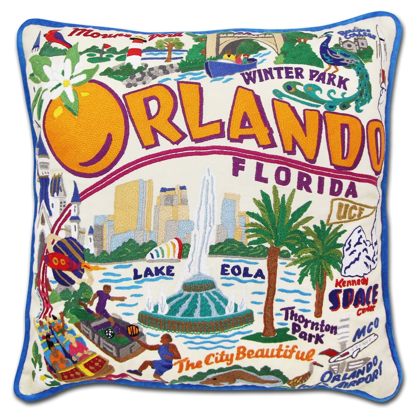 Midwest City Embroidered Decorative Throw Pillow