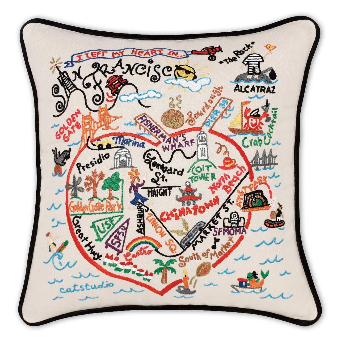 Midwest City Embroidered Decorative Throw Pillow