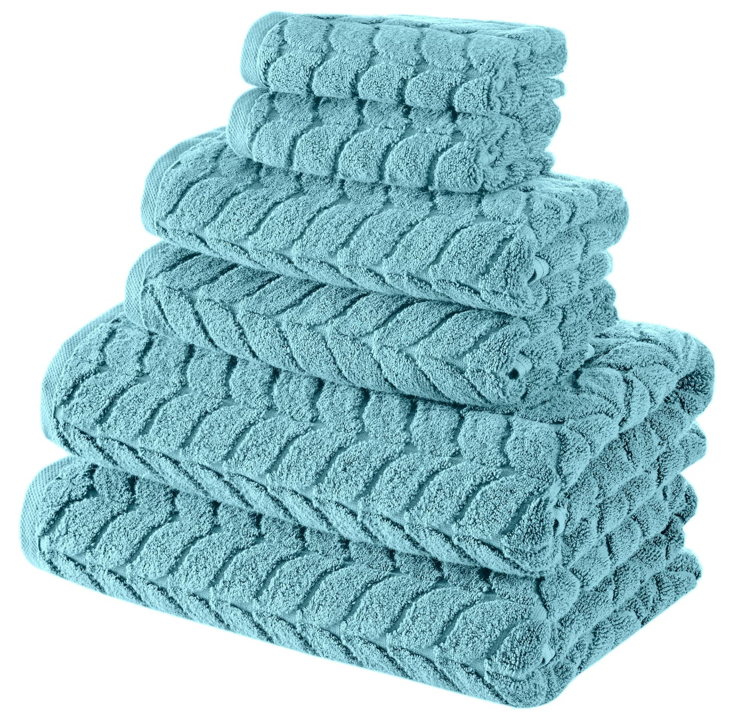 Turkish Cotton Towel Set Soft Plush Jacquard Design