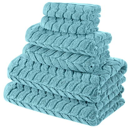 Turkish Cotton Towel Set Soft Plush Jacquard Design