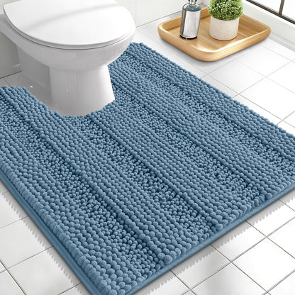 Thick Chenille Bath Rug with Absorbent Rubber Back