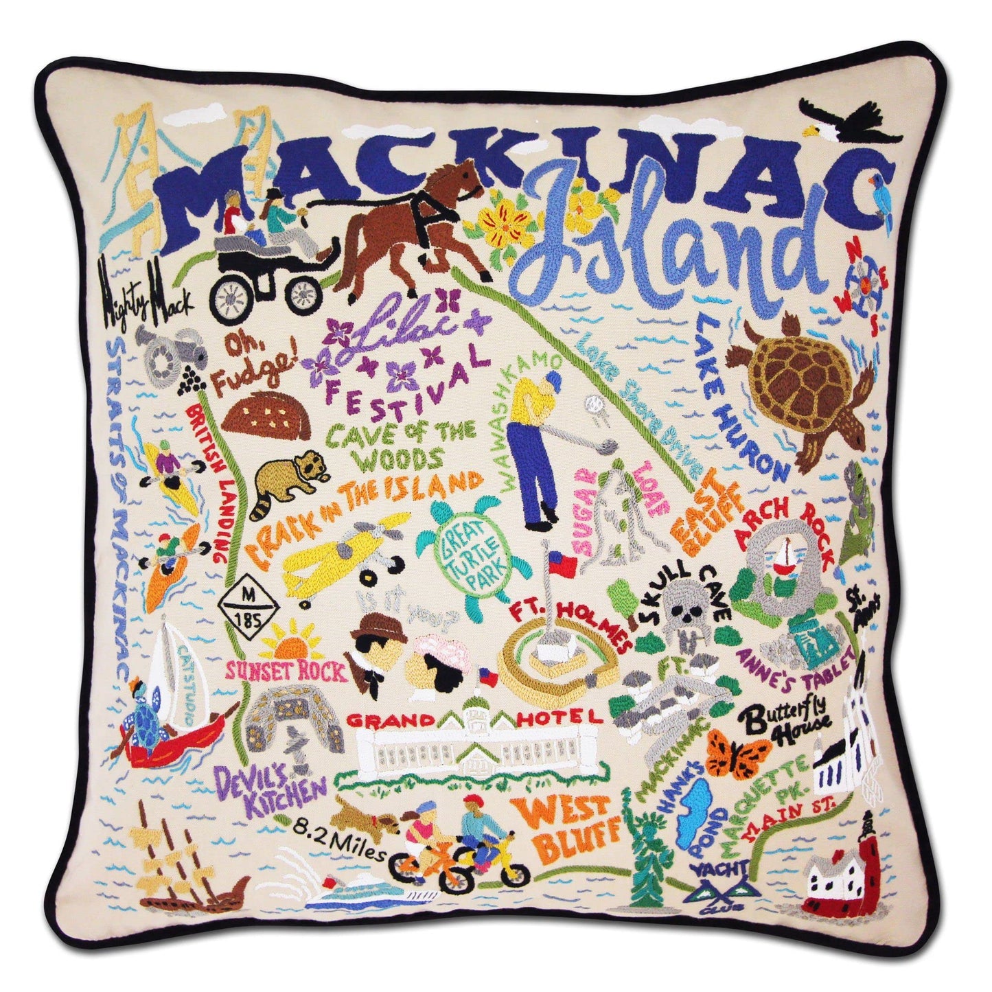 Midwest City Embroidered Decorative Throw Pillow