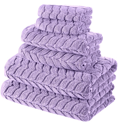 Turkish Cotton Towel Set Soft Plush Jacquard Design
