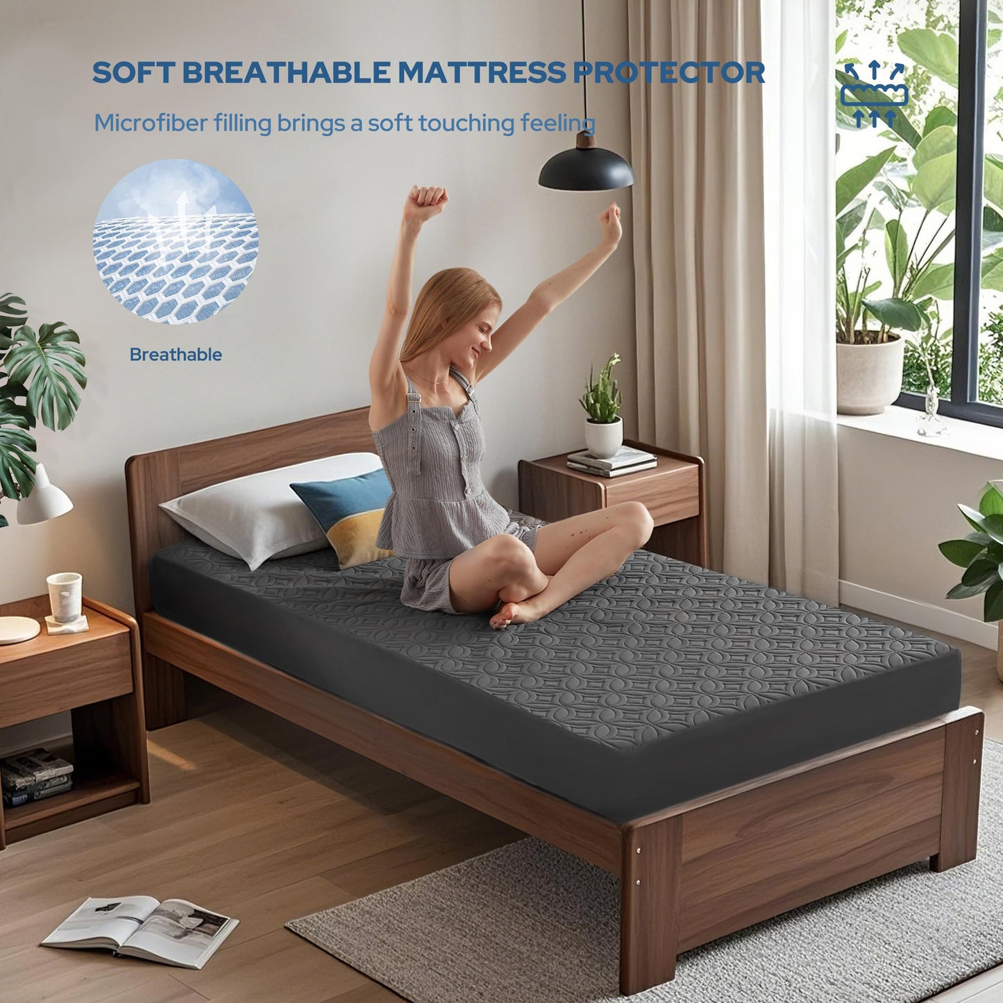 Waterproof Quilted Mattress Protector Deep Pocket Cover