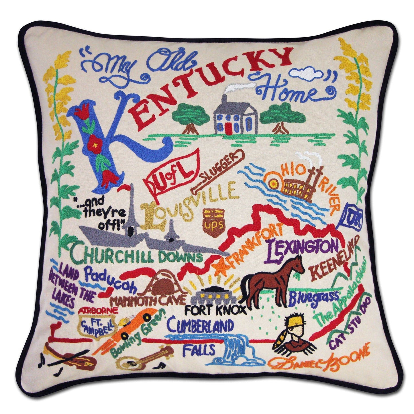 Midwest City Embroidered Decorative Throw Pillow