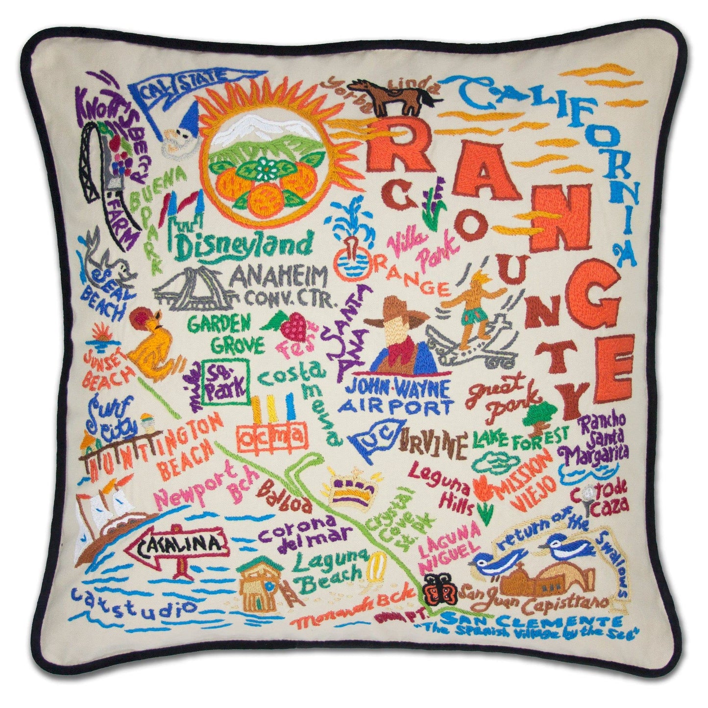 Midwest City Embroidered Decorative Throw Pillow