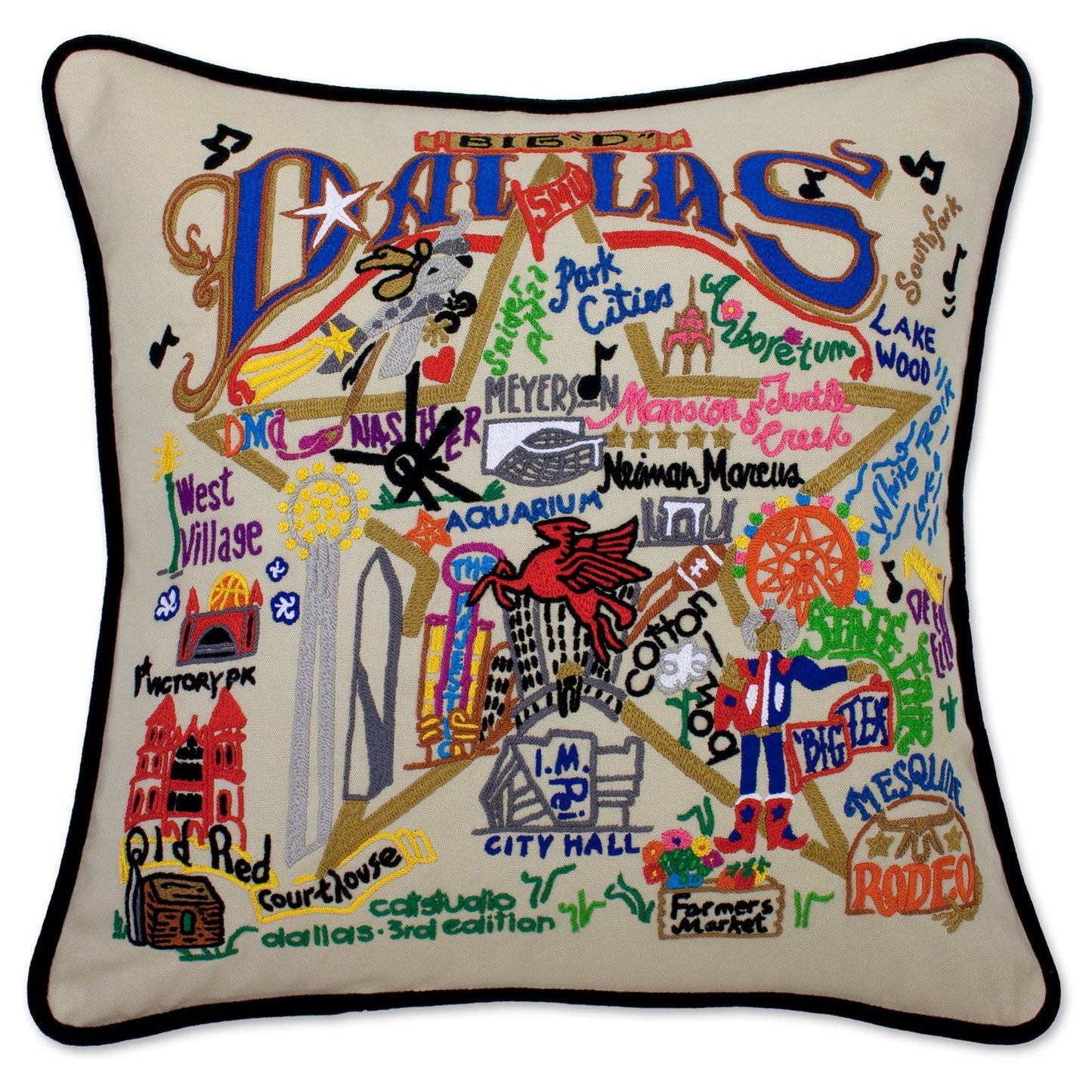 Midwest City Embroidered Decorative Throw Pillow