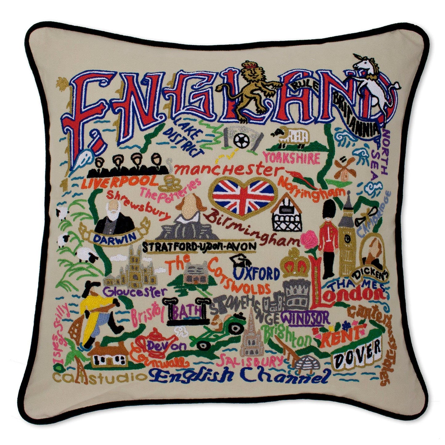 Midwest City Embroidered Decorative Throw Pillow