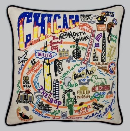 Midwest City Embroidered Decorative Throw Pillow