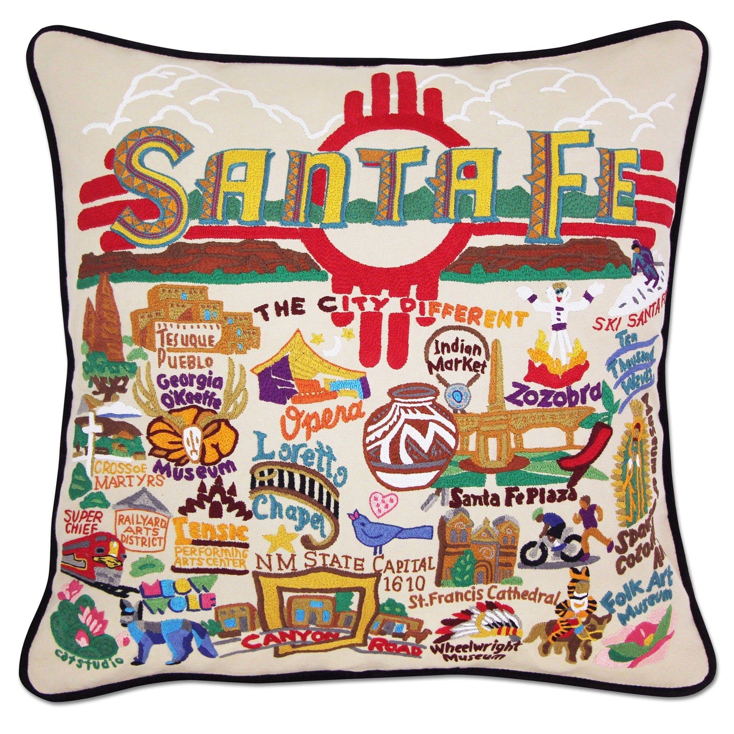 Midwest City Embroidered Decorative Throw Pillow