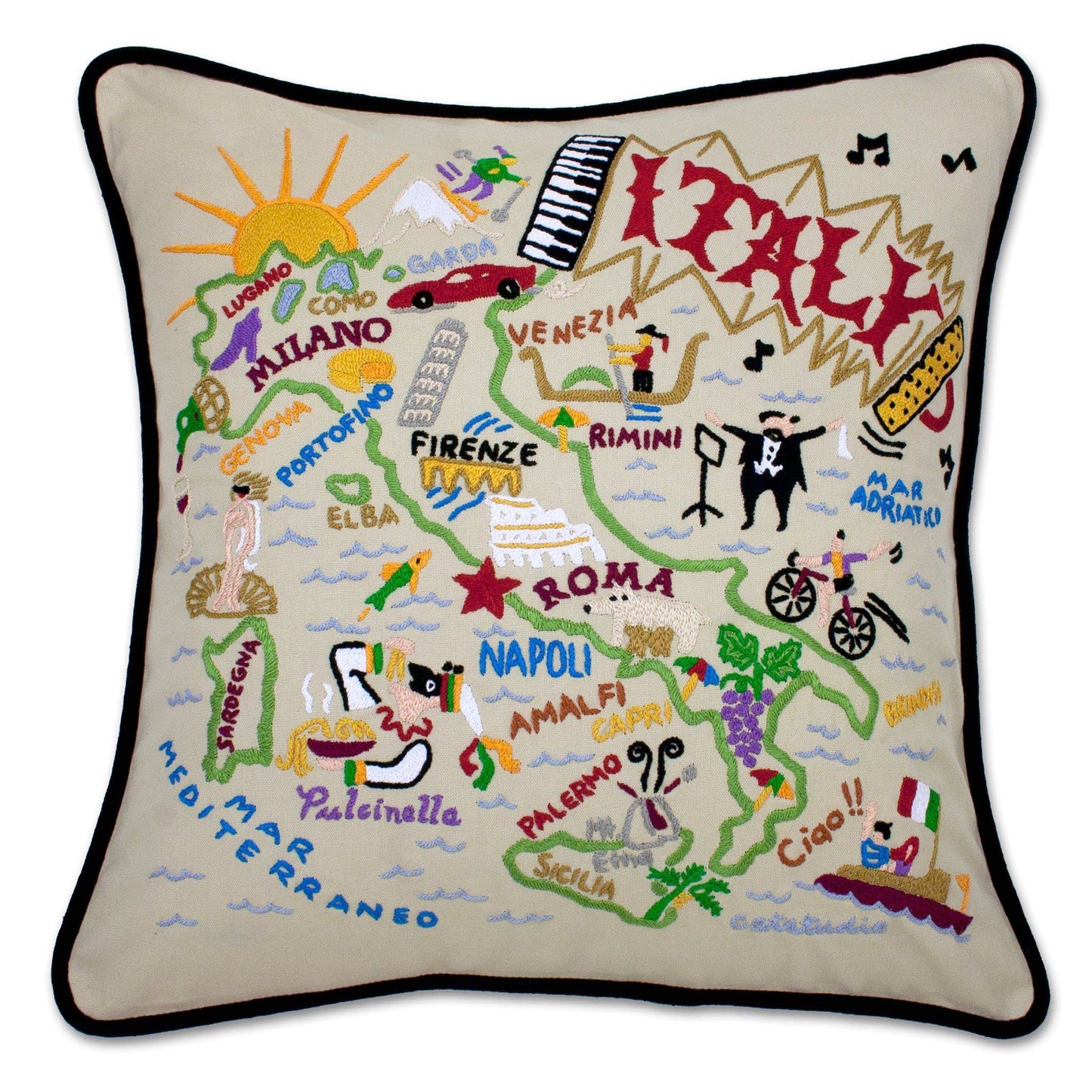 Midwest City Embroidered Decorative Throw Pillow