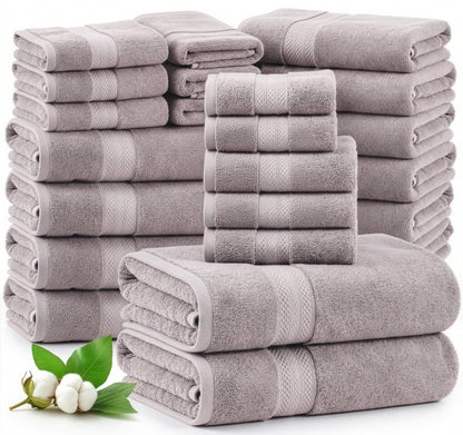 Complete Cotton Bathroom Towel Set Extra Large